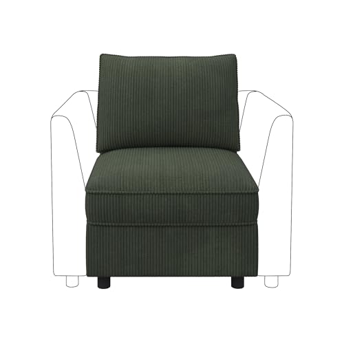 HONBAY Middle Module for Modular Sectional Couch, Accent Armless Chair with Storage Seat - Green