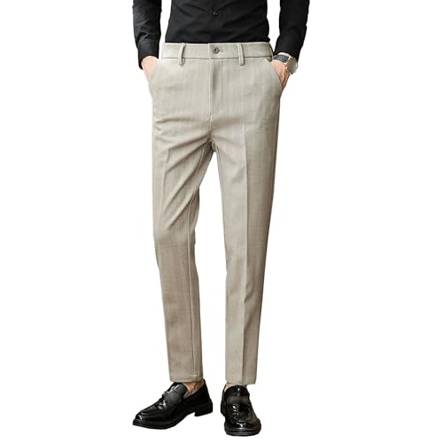 Pinstripe Wrinkle Resistant Pant Mens Pinstripe Stretch Chino Pants Men's Lightweight Striped Dress Pants