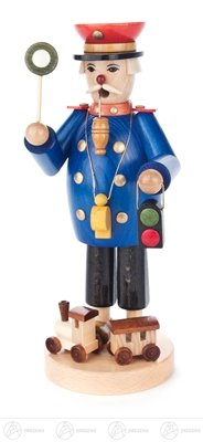 Rudolphs Schatzkiste Räuchermann Eisenbahner mit Eisenbahn Breite x...