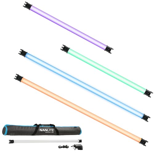 NANLITE PavoTube II RGBWW LED Light Tube, Color RGBWW LED Pixel Tube Photography Handheld LED Video Lighting Wand with AC Chargers, Mounts, and Case Battery Powered (PavoTube II 30C 1Kit)