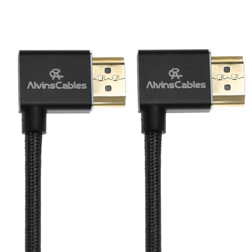 Alvin's Cables Cable HDMI 8K para Atomos Ninja, 2.1 48Gbps 8K@60Hz 4K@120Hz Cable espiral trenzado de alta velocidad para Sony FS5, FS7, BMPCC, Canon C300 C500, Feelworld, ángulo recto a derecho - imagen 2