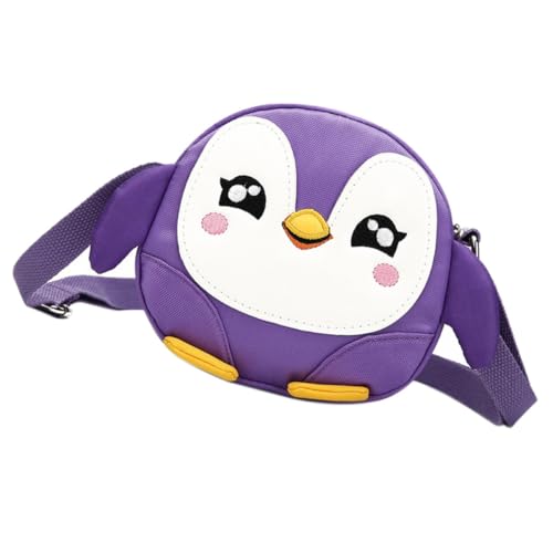 SHOWERORO Bolso Bandolera Infantil Cruzado Diseño de Dibujos Animados Color Morado Claro Tamaño Pequeño Material Seguro y Duradero Bolso de Hombro para Actividades al Aire Libre y