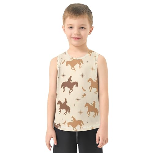 J JOYSAY Western Cowboy Stars Boys Tank Top Sleeveless Muscle Shirts Quick Dry Workout Active Sport Kids T-Shirts 3-15T2