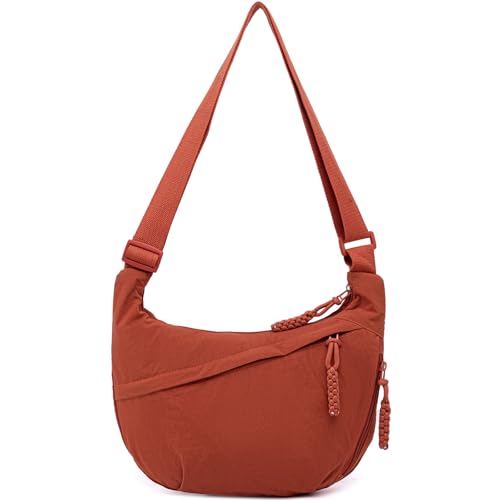 Image of Crescent Crossbody Bags for Women Nylon Travel Luna Hobo Bag Dumpling Purse