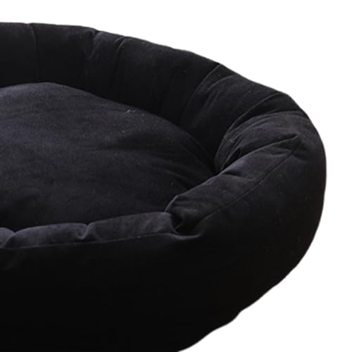 Panier pour chat et tapis de couchage lavable en forme de beignet noir L - 3