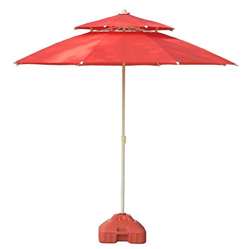 Parasol de jardin de 7.5 pies con doble techo para patio exterior y playa