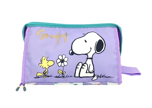 CyP Brands- Snoopy, Neceser, Bolsa de Aseo, Estuche, Portatodo, Color Morado, Producto Oficial