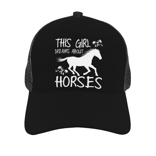 This Girl Dreams About Horses Unisex Mesh Baseball Caps - Classic Adjustable Hat3
