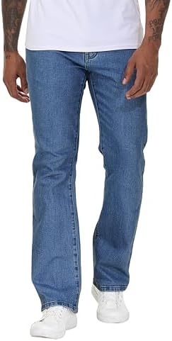MZNBURAM Men's Stretch Regular Fit Bootcut Flared Jeans Cotton Fashion Comfort Flex Waist Denim Pants