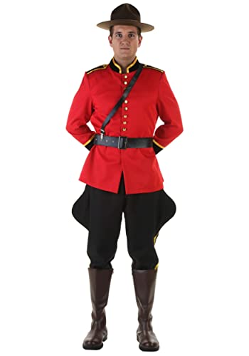 Fun Costumes Canadian Mountie Plus Size RCMP Costume - Red Jacket, Velvet Epaulets & Collar, Jodhpur Pants - 2X - Red
