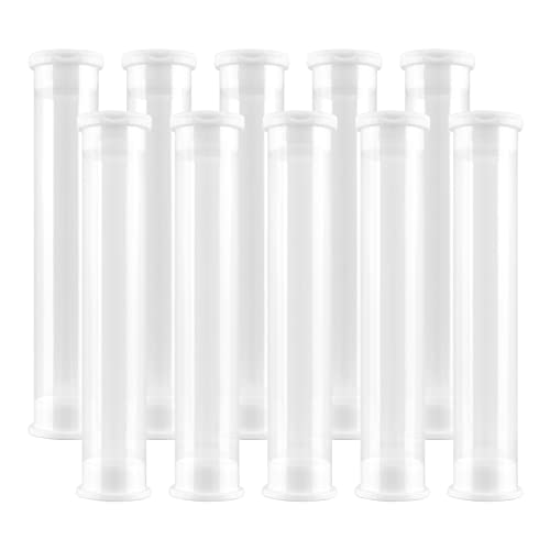 Image of BAOFALI 10pcs Large Clear Plastic Empty Tubes with Lid - Transparent Test Tube Container Set for DIY Craft Supply, Candy Storage (5 x 1 inch)