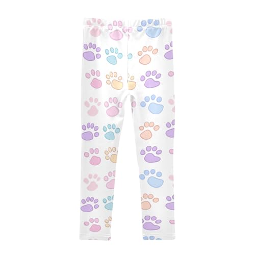 Cute Cat Dog Paw Print Girls Casual Leggings for Kids Printed Long Pant Bottoms Stretch and Soft2