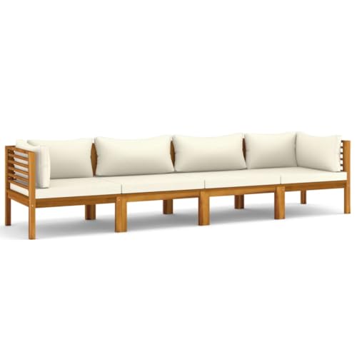Helloshop26 Gartensofa für den Außenbereich, 4-Sitzer und Kissen,...