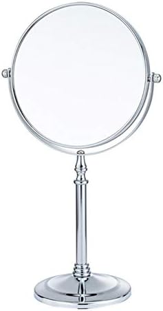 fcya Makeup Mirror,Magnifying Mirror 1/20X Magnification, Large Table top Two-Sided Swivel Vanity Mirror, Chrome FinishStyle 1-8 inches