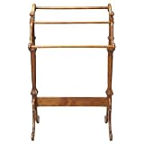 Starlight Canyon Home Wooden Blanket Stand, Traditional Trestle Base Quilt Rack in Vintage Oak Finish with...