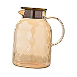 2 Piezas botella de agua fría Jarra para cócteles fríos jarra de jugo jarra de agua para nevera jarra de bebida con tapas tetera bote de jugo jarra de agua fria Vidrio Light Brown Amosfun