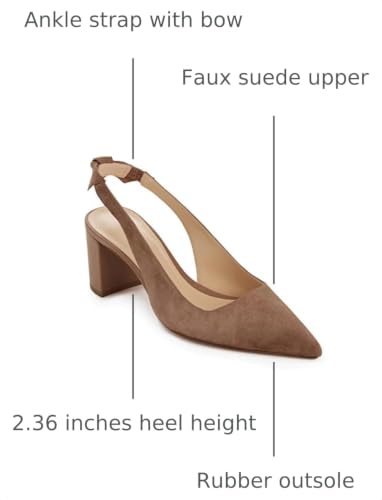 Image of Juliet Holy Womens Pumps Pointed Toe Slip on Slingback Cute Bowknot Classic Chunky Block Heels