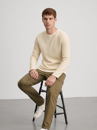 Image of Nobero Ottoman Texture Full Sleeve T-Shirt for Men | 240 GSM Regular fit Tshirt for Men | Casual Wear