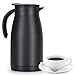 Olerd 1L Isolierkanne, Edelstahl Thermoskanne, doppelwandige Vakuum Kaffeekanne Teekanne, Thermoskanne für Kaffee, Tee, Wasser, Getränk(Schwarz) Tampermatte,Kaffee günstig Kaufen-Olerd 1L Isolierkanne, Edelstahl Thermoskanne, doppelwandige Vakuum Kaffeekanne Teekanne, Thermoskanne für Kaffee, Tee, Wasser, Getränk(Schwarz)
