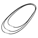 DOVBAN 3Pcs Collar Cordon Cuero Para Colgantes,3 Mm De Cadena Cuerda Trenzada Hombre Mujer,Collar Con Cierre De Acero,40/45/50cm Des Collars Fino Negro