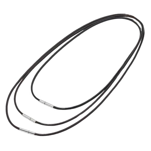DOVBAN 3Pcs Collar Cordon Cuero Para Colgantes,3 Mm De Cadena Cuerda Trenzada Hombre Mujer,Collar Con Cierre De Acero,40/45/50cm Des Collars Fino Negro