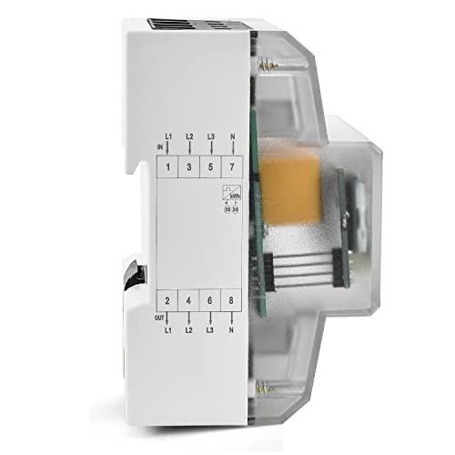 Stromzähler 3-Phasen 4-Draht Geeicht Drehstromzähler 230 / 400V 5-100A, LCD Digitaler Stromzähler Drehstromzähler Hutschiene für DIN Hutschiene Zwischenzähler Strom (3-Phasen 4-Draht)