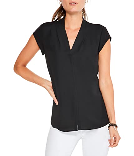 Nic+Zoe Women's Cap Sleeve Day To Night Top, Black Onyx #TOP21