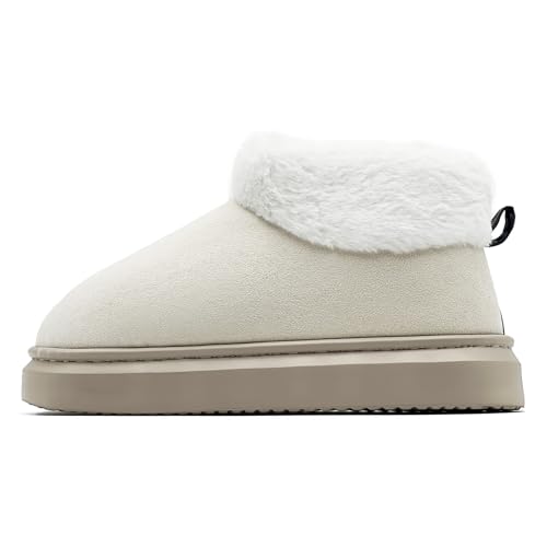 rosyclo Ankle Winter Boots for Women, Suede Faux Fur Furry Lining Warm Women's Snow Mini Boot Lightweight Anti-Slip Fuzzy Classic Memory Foam Comfort Shoes Short Booties for Indoor Outdoor3
