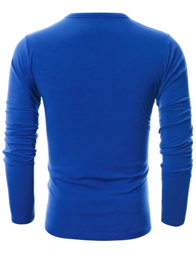 GIVON Mens Slim Fit Soft Cotton Long Sleeve Lightweight Thermal Crew Neck T-Shirt3