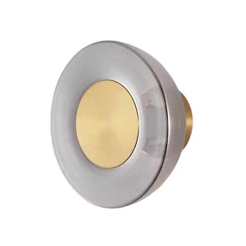 Smoky Gray Glass Wall Sconce Modern Round LED Wall Lamp
