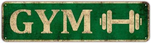 KIOZIY Letrero de lata de gimnasio, letreros de levantamiento de pesas para decoración de póster de hombre de gimnasio en casa, carteles de metal para levantamiento de pesas, arte para el hogar para