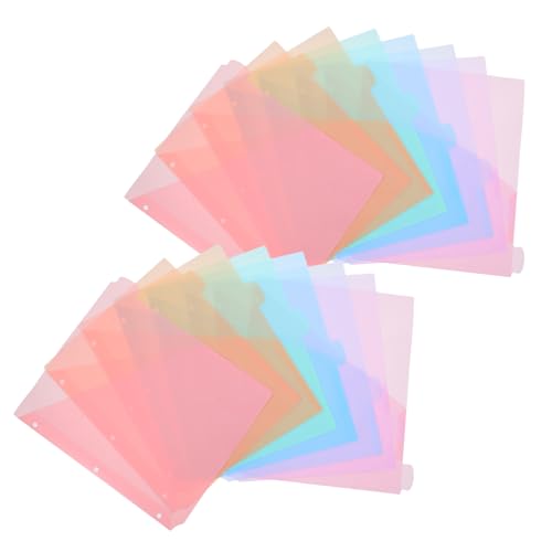 Intercalaires de classeur A4 Lurrose en plastique coloré pastel | Lot de 2 sets de 8 onglets