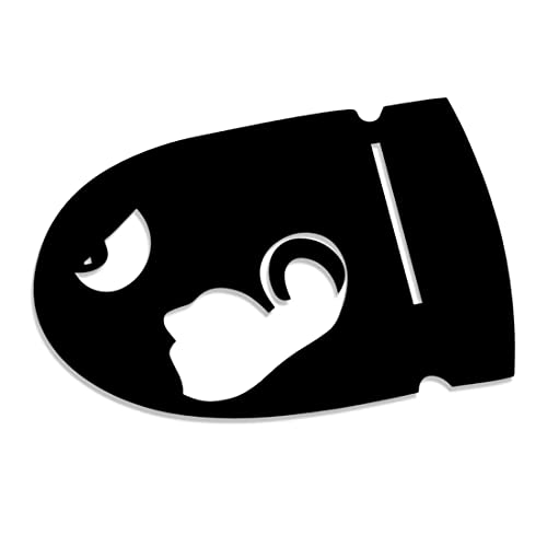 Decus Mario Bullet Bill Autocollant Ultra Fin Résistant UV Rectangulaire Rouge Jeu Vidéo Cartoon Sticker