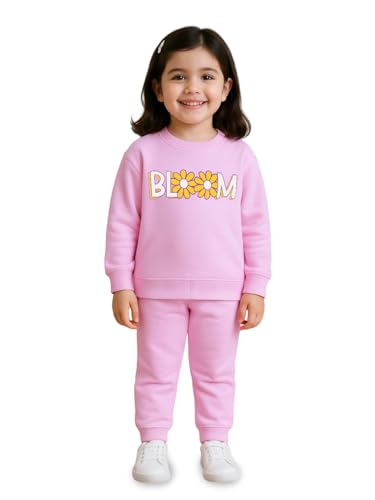 Image of Kidbea Premium Winter Co-ord Set for Girls | Soft Cotton Sweatshirt & Bottom | Stylish, Skin-Friendly & Comfortable Kids Wear