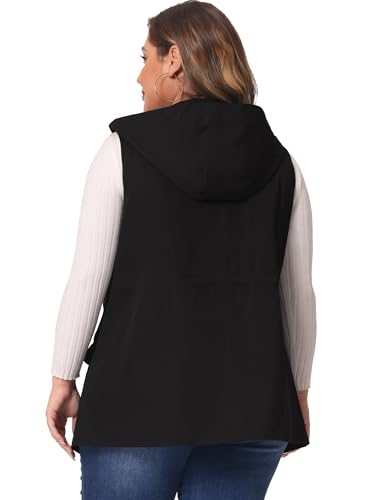 Agnes Orinda Plus Size Anorak Utility Vest for Women Drawstring Lightweight Sleeveless Cargo Hooded Jackets4