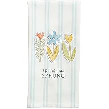 Mud Pie Flower Patch Towel, Three Flowers; 18" x 26"