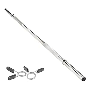 Body Revolution Barbell Bar – 1.2m Weight Lifting Bar for 1 Inch Standard Weights Plates – Barbell for Bench Press, Squats, Curls, Deadlift and Powerlifting Spinlock or Spring Collar