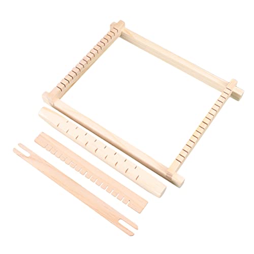 KONTONTY Boys and Girls Sewing Crafts Set Wooden Loom Weaving Machine Boys and Kit Safe Wood Materials