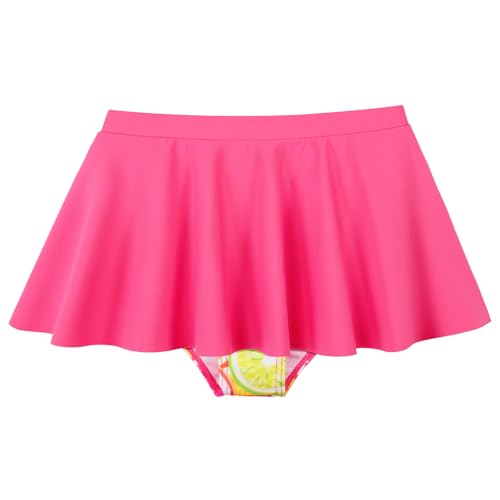 Image of BAOHULU Girls Two Piece Swimsuits Rash Guard Ruffle Bikini Skirt Short Sleeves Beach Dress Swimwear UPF 50+ 3-12Y