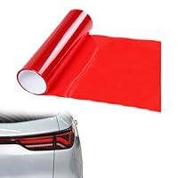 Tönungsfolie Auto,Scheinwerfer Folie,Auto Tönungsfolie Rote Folie Transparent,Scheibentönungsfolie auto,Selbstklebend Autofolie Glanz,Klebefolie für Rücklichter,Nebelscheinwerfer,Rückleuchten,120x30cm