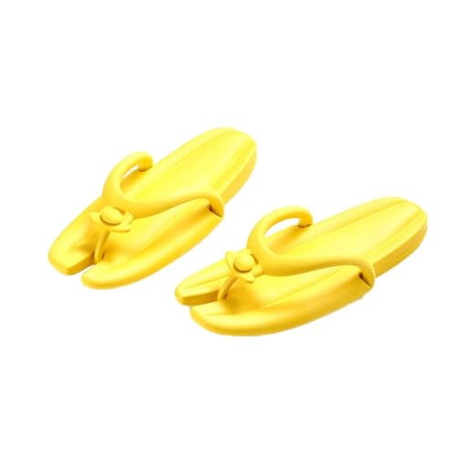 Nonslip Flip-flops Space Saving Soft Removable Travel Slippers Portable Solid Color Folding(40-41,Yellow)