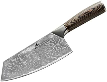 ZHEN Japanese VG-10 67 Layers Damascus Steel Vegetable Cleaver Chopping Knife 7-inch