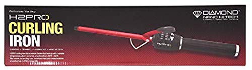 H2PRO Plancha rizadora de cerámica revestida de 310 pulgadas (0.354 in) con control de temperatura, placa duradera, cabello brillante y saludable de