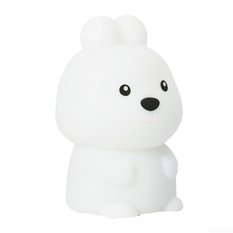 Luce notturna intelligente con controllo touch, con assistente vocale, lampada LED RGB multicolore per la cameretta dei bambini, lampada da tavolo portatile dimmerabile 11,5 x 10 x 7,5 cm (coniglio)