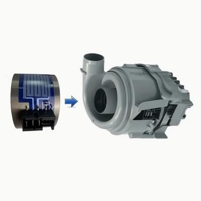 M SHOP ITALIA Résistance 75x55 mm pour pompe chauffante 00755078 12014980 lave-vaisselle compatible avec Bosch Siemens Neff Gaggenau, Puissance : 2080 W, Tension : 230 V, Acier inoxydable – vue 2
