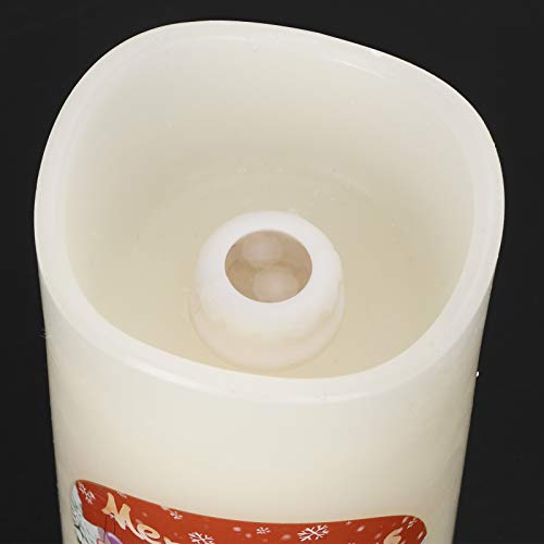 LEDキャンドルランプ、エルクやクリスマスツリーを含む6種類のパターンが楽しめるフラムレス投影式デコレーションライト、充電式バッテリー駆動で家庭のホリデーパーティーや室内での使用に最適 [3]