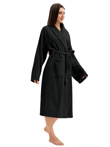 Image of Soft Robe For Women,Warm Plush Bath Robes Female,Spa Towel After Shower Lightweight Long Bathrobe
