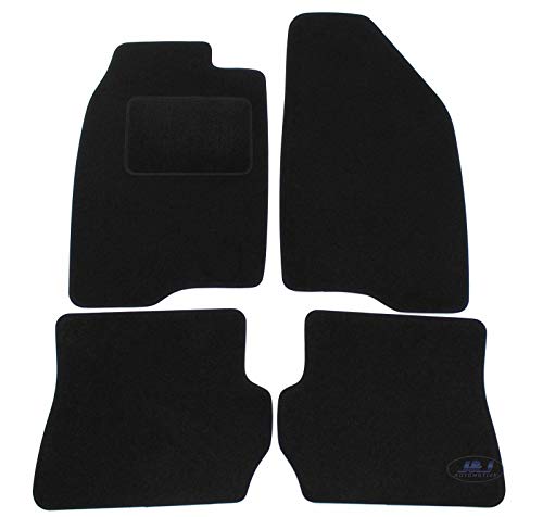 J&J AUTOMOTIVE | Tapis De Sol Noir Velours sur Mesure pour Fusion 2002-2012, Base Antidérapante, Renforcée dans la Zone de la Pédale