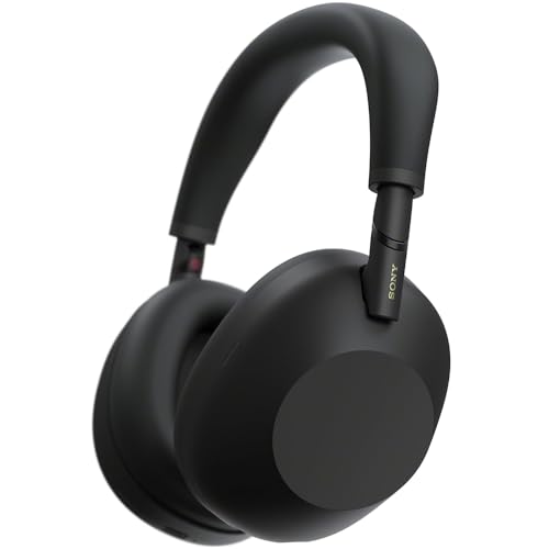 Image of Sony WH-1000XM6 /B Best Wireless Noise Canceling Headphones Black Bundle with Deco Gear Wood Headphone Display Stand Secure Tabletop Holder /Gaming Headset Hanger