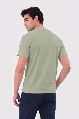 Image of Van Heusen Men's Crew Neck T-Shirt - Soft & Breathable Cotton | Regular Fit | Comfortable Everyday Casual Wear | Short Sleeves | Summer Favorite |Solid Colors | Style 60052|Available in Pack of 1 & 2